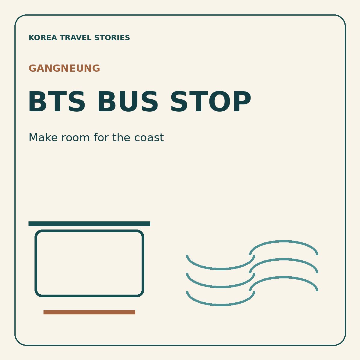 Editorial graphic: BTS Bus Stop, with separate rail and coastal journey symbols